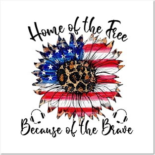 Home of the Free Because of the Brave 911 Dispatcher Gift for 4th of July Posters and Art